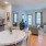 a kitchen with a dining table